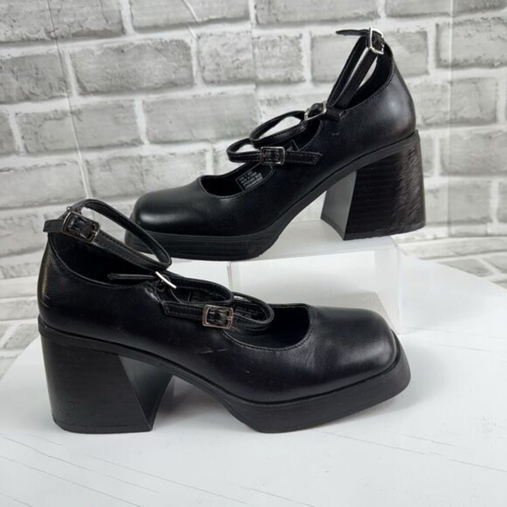 SO Marissa Women's Size 6 Three Strap Mary Jane Block Goth Vintage Style Shoes